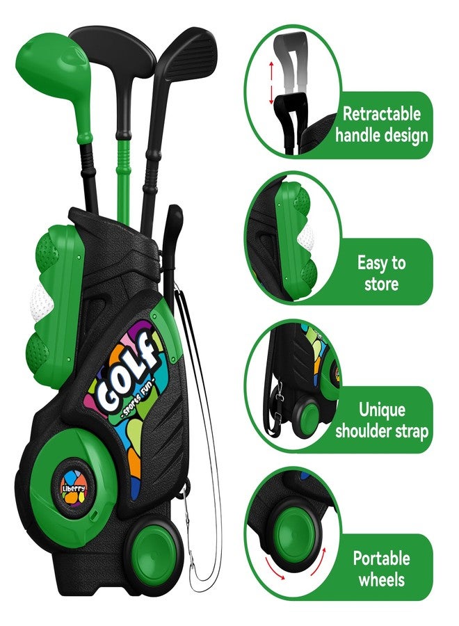 Liberry Toddler Golf Set for Age 2 3 4 Boys Girls, Upgraded Kids Golf Cart with Putting Mat & Board, Outdoor Indoor Sports Toys for Birthday, Black - Image 3
