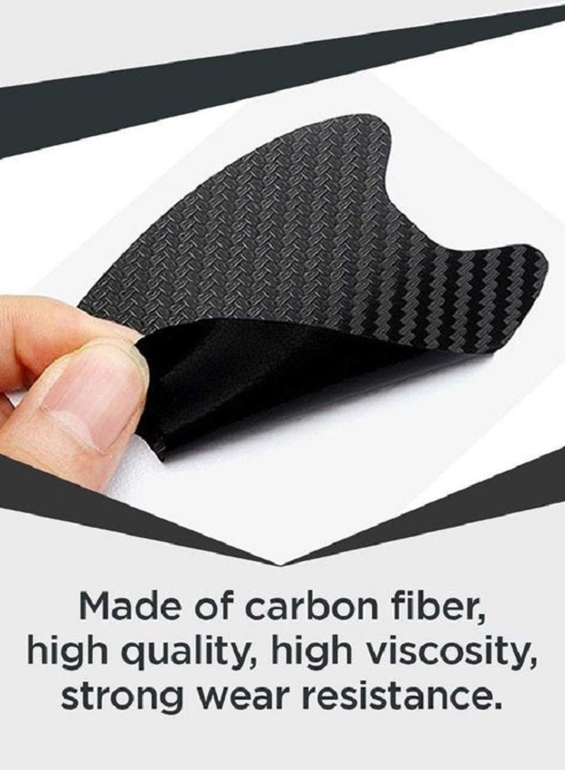 4PCS Transparent 3D Carbon Fiber Car Door Handle Cup Protectors - Scratch Resistant Door Handle Protectors for Vehicles - Image 2