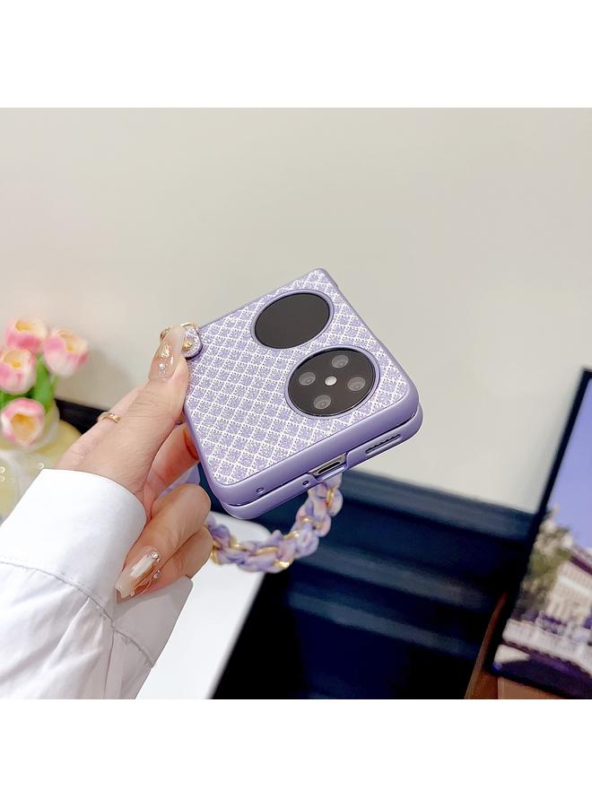 S-TOP Case For Huawei Pocket 2 Sparkling Diamond Rhombus PC Phone Case with Silk Scarf Bracelet - Image 4