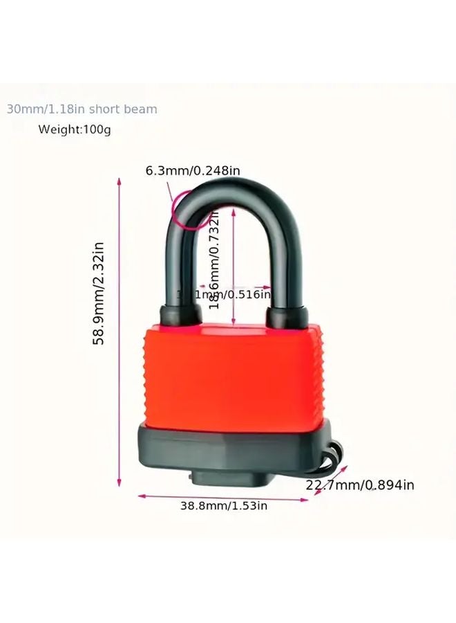 Heavy Duty Waterproof Padlock 79 2mm Laminated Steel Weather Resistant Outdoor Security Lock - Image 4
