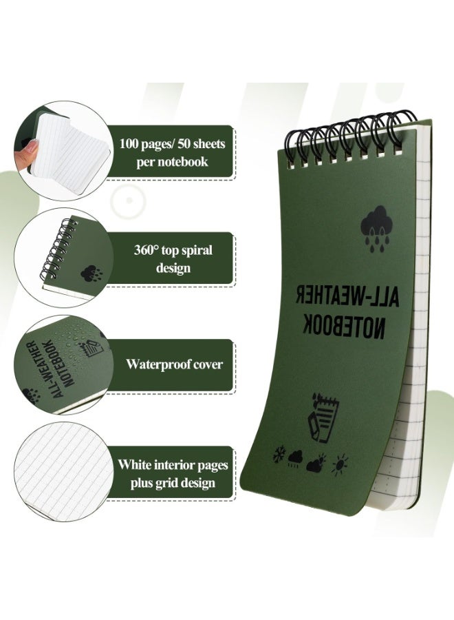 4 Pack Waterproof Notebook, All Weather 3x5inch Pocket Notepads with 100 Lined Pages, Weatherproof Police Notepad Small Top Spiral Notebook, Little Mini Memo Steno Notepad for Outdoor Home Office - Image 4