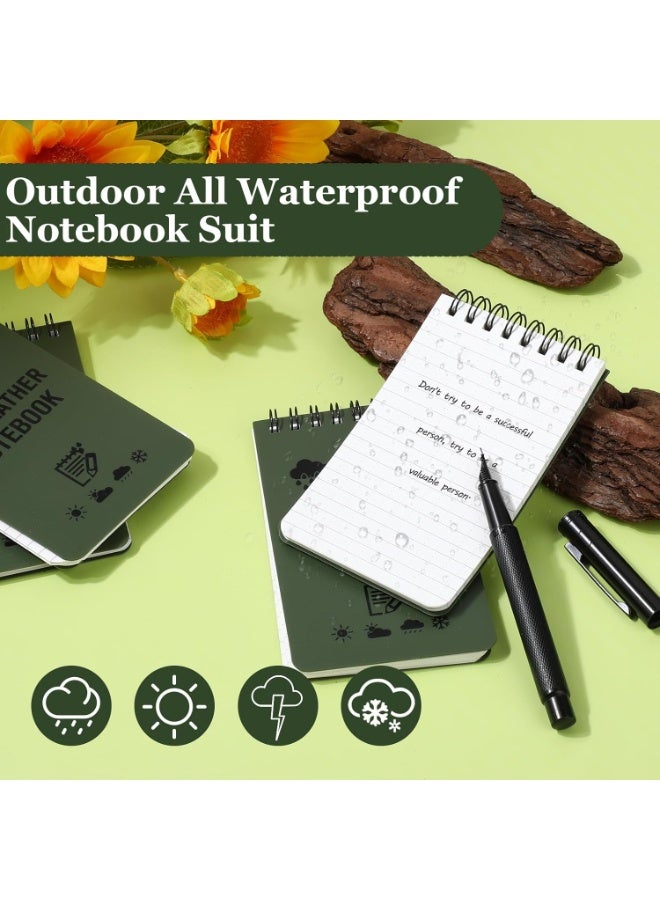 4 Pack Waterproof Notebook, All Weather 3x5inch Pocket Notepads with 100 Lined Pages, Weatherproof Police Notepad Small Top Spiral Notebook, Little Mini Memo Steno Notepad for Outdoor Home Office - Image 5