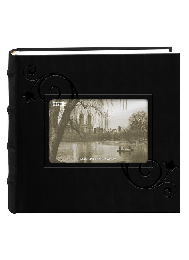 Pioneer Photo Albums Pioneer Embossed Floral Frame Leatherette Cover Photo Album, Black 4 X 6 Inches 