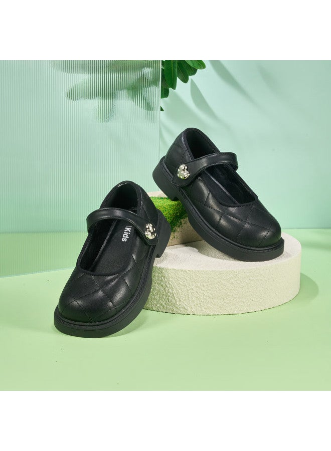RED DRAGONFLY Hongqingting Children's Spring And Summer Children's Shoes, Girls' Leather Shoes, Fashionable Versatile Princess Shoes, Flats, Q51bppt442, Black, Size 30 - Image 3