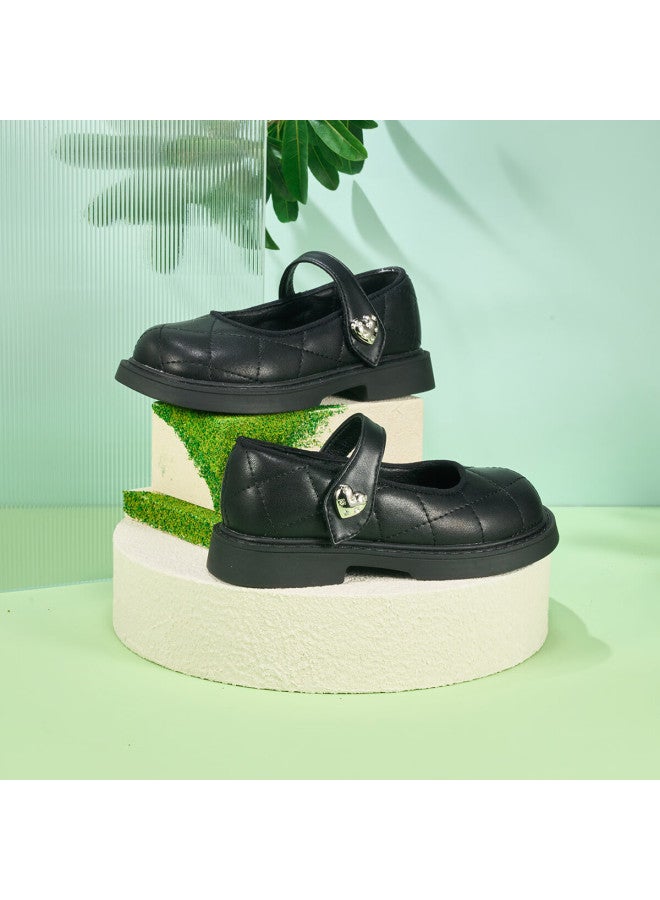 RED DRAGONFLY Hongqingting Children's Spring And Summer Children's Shoes, Girls' Leather Shoes, Fashionable Versatile Princess Shoes, Flats, Q51bppt442, Black, Size 30 - Image 2
