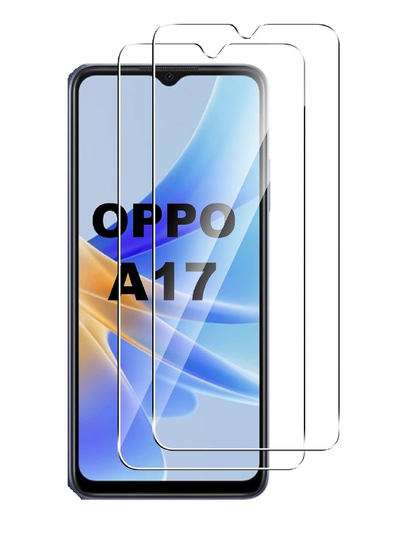 Super 2 Pieces  Tempered Glass Screen Protector Clear Designed For Oppo A17K Full Screen Coverage And Bubble Free - Image 1