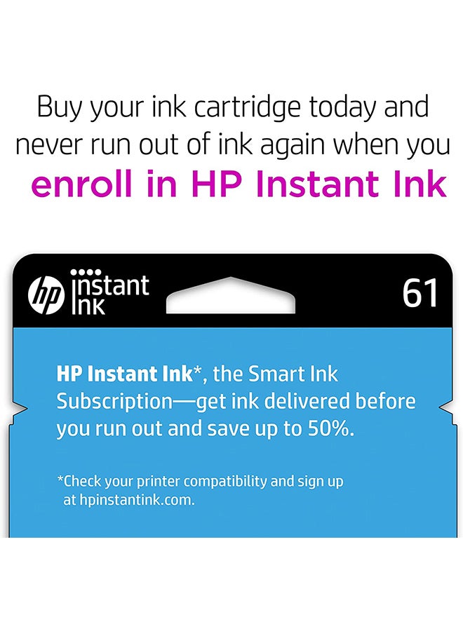 HP خرطوشة حبر أصلية للطابعة بدرجة لون 61 أسود - Image 3