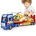 Dwi Dowellin Tow Truck Toy for Kids256 Semi Truck Toy with Racing Car and Helicopter SemiTrailer with Lights SoundsBirthday Gift for 2 3 4 5 Years Old Boys and Girls - Image 2