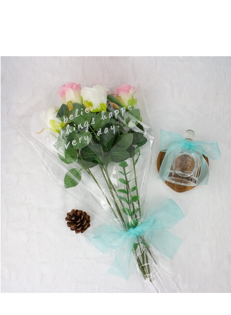 2 Roll 1-1/2 Inch Turquoise Aqua Blue Organza Ribbon, 25 Yards Sheer Chiffon Ribbons for Crafts, Wedding, Christmas Tree Decorations, Valentine's Day, Gift Wrapping, Bow Making, Floral Bouquets Wrapp
