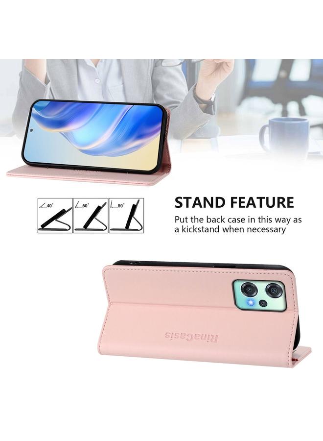 S-TOP Case For OnePlus Nord CE 2 Lite 5G / Nord 2 Lite RC01 Dual-Folded Magnetic Suction RFID Leather Phone Case - Image 4