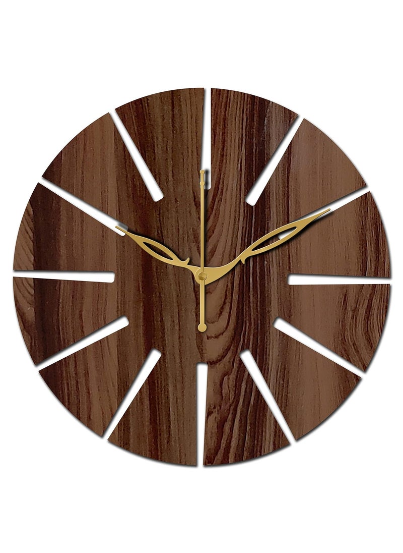 Yami - Yami MDF Wood Analog 25 cm X 25 cm Wall Clock (Brown, Without Glass, Small Size) | Wall Clock 002-Wenge -1 - Image 1