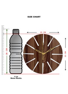 Yami Yami MDF Wood Analog 25 cm X 25 cm Wall Clock (Brown, Without Glass, Small Size) | Wall Clock 002-Wenge -1  - Image 4