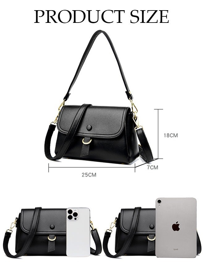 DUNISO Compact Crossbody Bag for Women Waterproof Multipurpose Shoulder Bag Handbag for Travel Dating Shopping Retro Purse Bag with Detachable Strap Fashion Satchel - Image 5