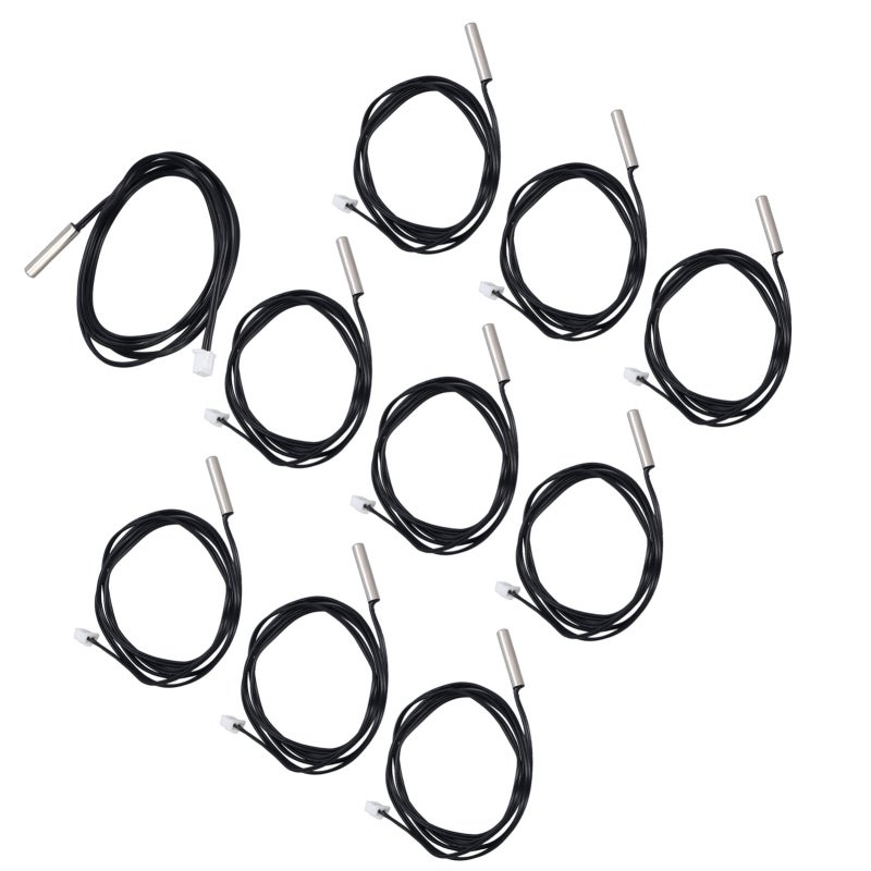 10Pcs NTC Thermistor Sensor: 5 X 25mm Cylindrical Head, 1M Cable, XHB2.54 Plug - High Sensitivity, Anti-Interference, Quick Response Temp Probe for Industrial Thermal System, Constant Temperature Cont - Image 5