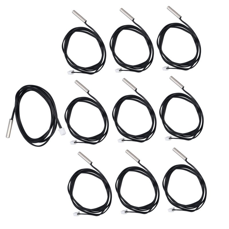 10Pcs NTC Thermistor Sensor: 5 X 25mm Cylindrical Head, 1M Cable, XHB2.54 Plug - High Sensitivity, Anti-Interference, Quick Response Temp Probe for Industrial Thermal System, Constant Temperature Cont - Image 4