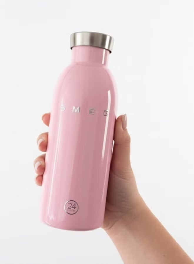 smeg زجاجة ماء حرارية من SMEG مصنوعة من الفولاذ المقاوم للصدأ - قارورة معزولة مانعة للتسرب - 500 مل. وردي - Image 2