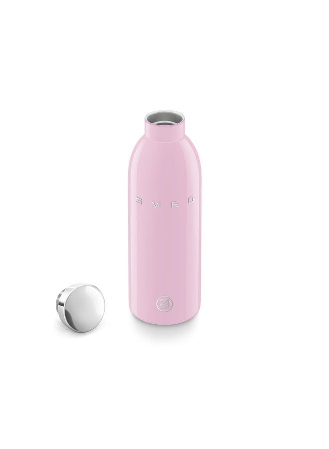 smeg زجاجة ماء حرارية من SMEG مصنوعة من الفولاذ المقاوم للصدأ - قارورة معزولة مانعة للتسرب - 500 مل. وردي - Image 5