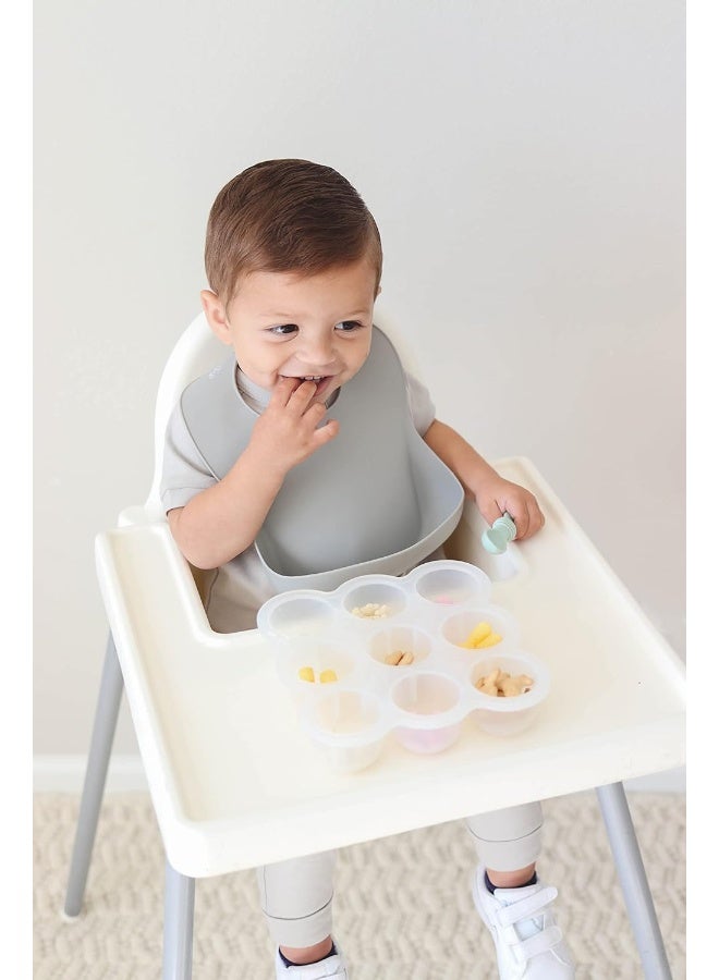 otterlove Silicone Bib – 100% Pure Platinum LFGB Baby Bibs with No Fillers – Wide Food Catching Pocket – Easy Clean – Mess Proof – Dishwasher Safe – BPA & Phthalate Free (2 Bib Pack - Sage & Sand) - Image 3