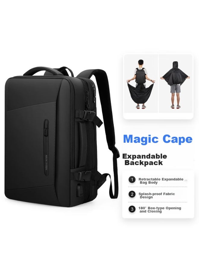 MARK RYDEN Marco Leiden Backpack For Men, 17.3-inch Laptop Compatible, Expandable Capacity, Large-capacity Travel Bag, Mr9299, Elegant Black With Rain Cover - Image 1