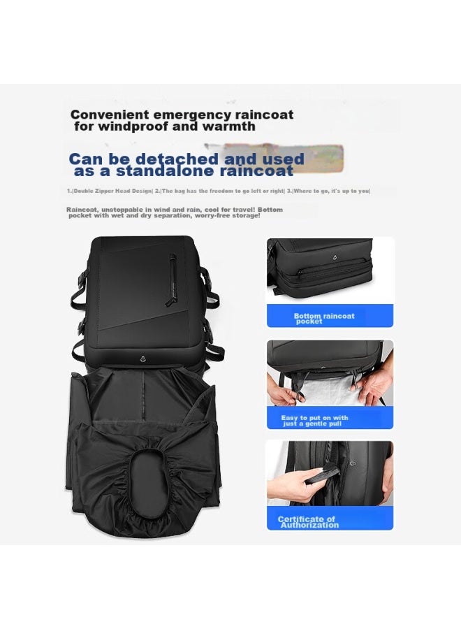 MARK RYDEN Marco Leiden Backpack For Men, 17.3-inch Laptop Compatible, Expandable Capacity, Large-capacity Travel Bag, Mr9299, Elegant Black With Rain Cover - Image 2