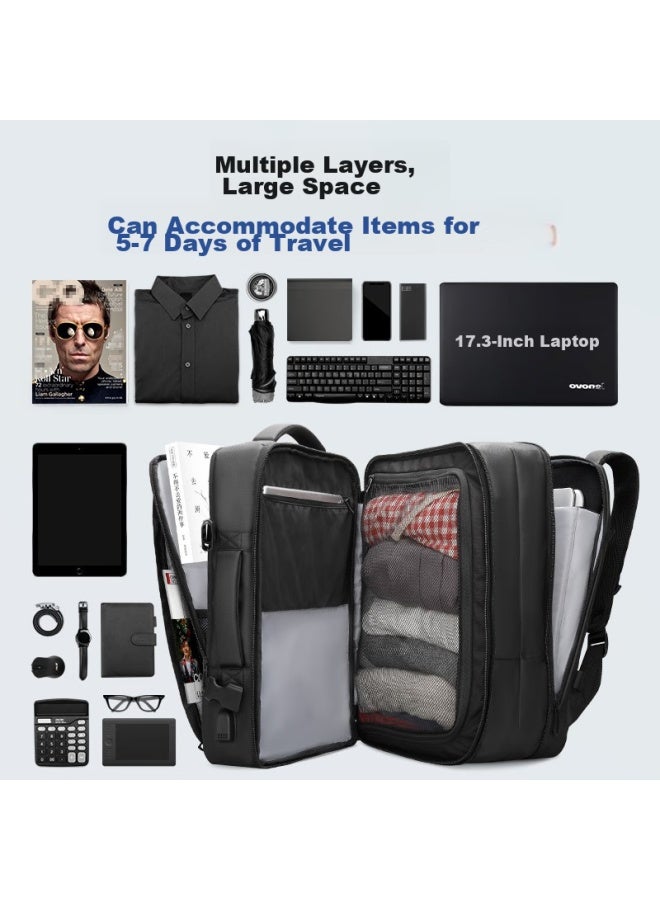 MARK RYDEN Marco Leiden Backpack For Men, 17.3-inch Laptop Compatible, Expandable Capacity, Large-capacity Travel Bag, Mr9299, Elegant Black With Rain Cover - Image 3