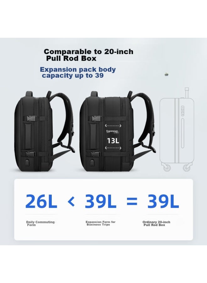 MARK RYDEN Marco Leiden Backpack For Men, 17.3-inch Laptop Compatible, Expandable Capacity, Large-capacity Travel Bag, Mr9299, Elegant Black With Rain Cover - Image 4