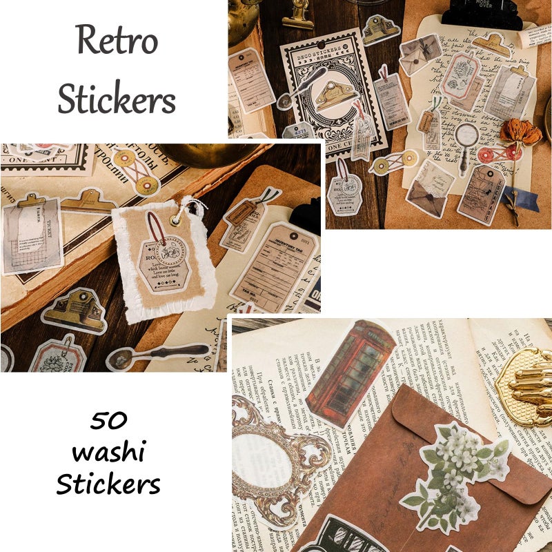 Jukercici Vintage Aesthetic Scrapbook Supplies Kit with Scrapbook Paper, Stickers, Bookmarks for Scrapbooking, DIY Albums, Junk Journals, Bullet Journals, Dark Academia Aesthetic Decor (Dark3 149 Pcs) - Image 5