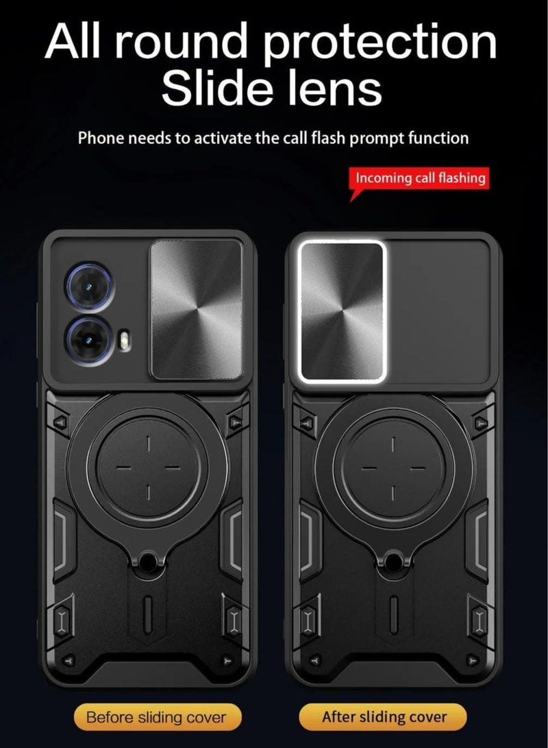 Compatible with Motorola Moto G85 5G Case with 360°Rotatable Ring Stand,【Compatible with Mag-Safe】【Slide Camera Cover】 Military Grade Heavy Duty Protective Case - Image 5