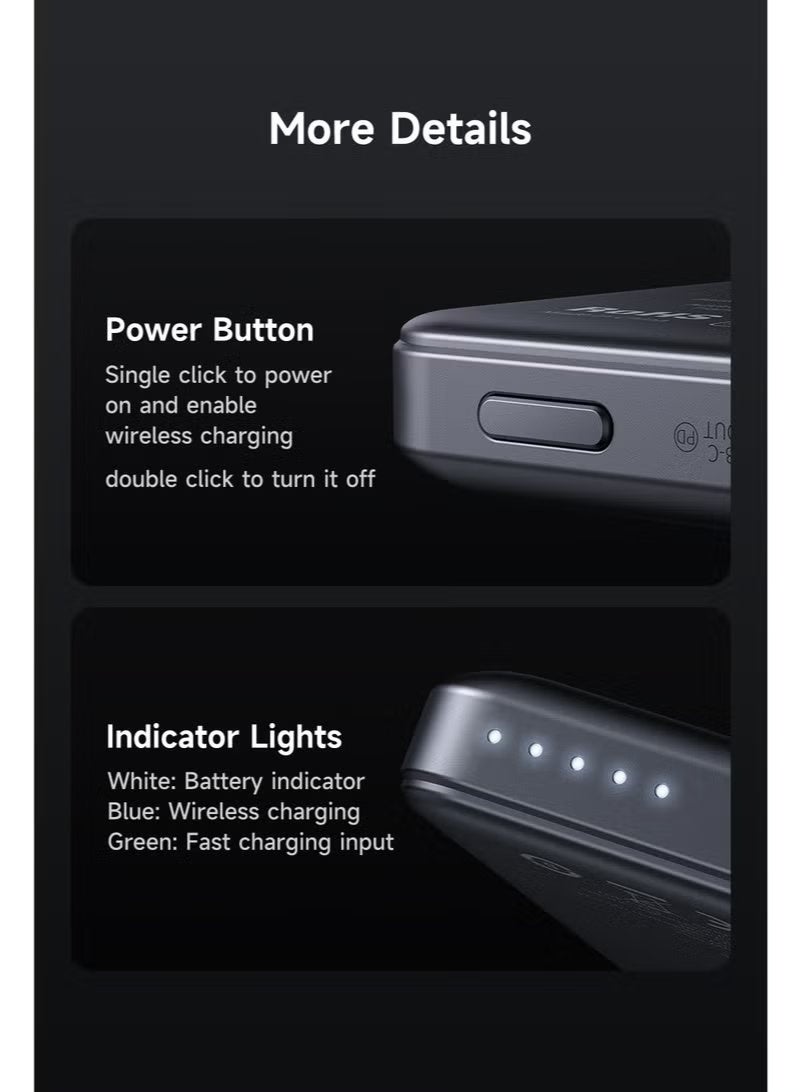Mcdodo Ultra Thin 20W Magnetic Wireless Power Bank 5000mAh Fast Charging 15W Snap-On Wireless Support Battery Widget Compatible Strong Magnets Safety Protection Airline Approved USB-C Fast Wired Charging - Image 5
