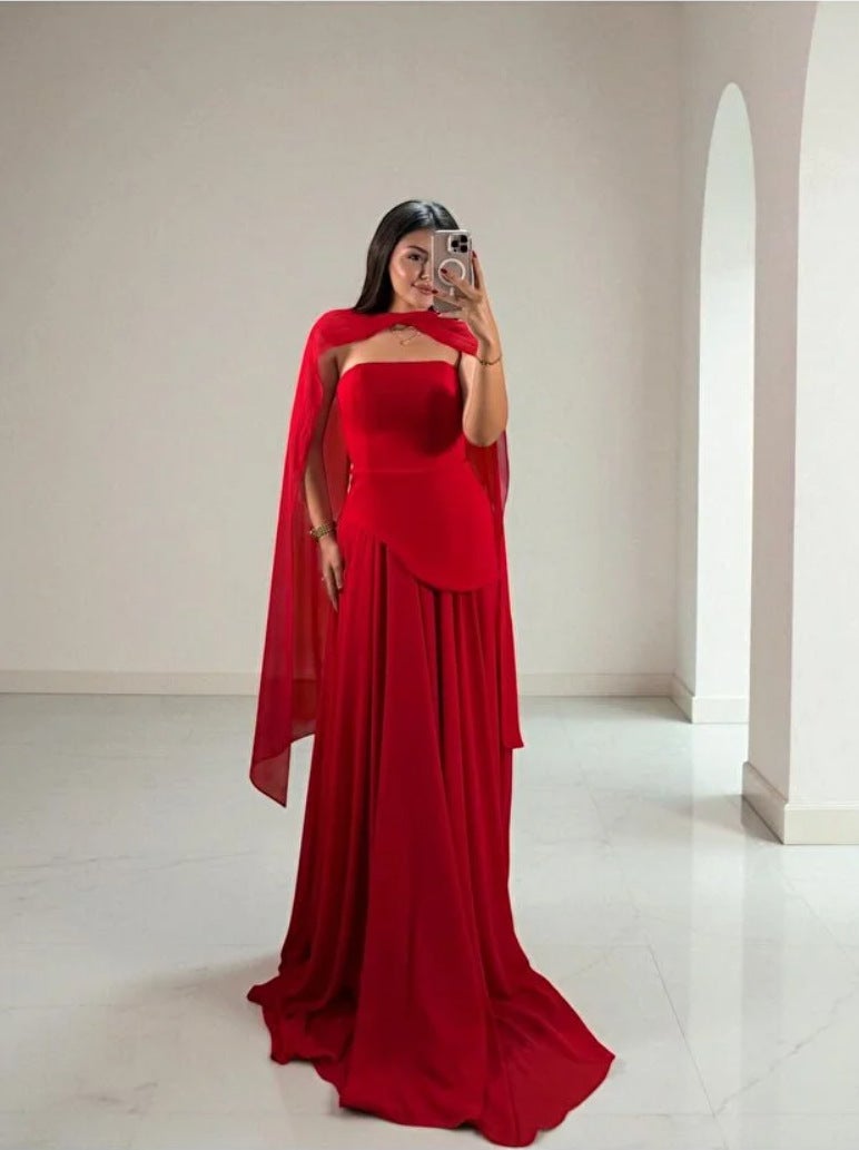 Elegant Off-Shoulder Bustier Chiffon Wrap Evening Dress Women Bodycon - Image 2