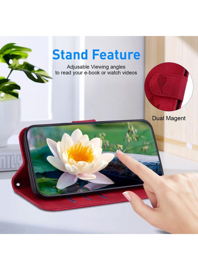 S-TOP Case For Honor 200 Lotus Embossed Leather Phone Case - Image 5