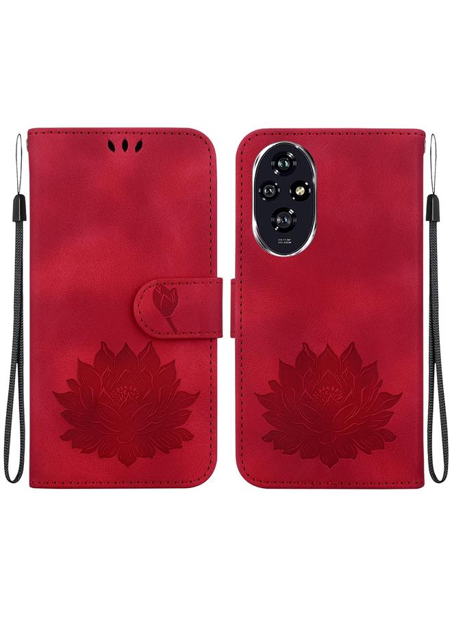 S-TOP Case For Honor 200 Lotus Embossed Leather Phone Case - Image 1
