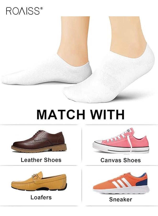 roaiss 4 Pairs Unisex Boat Socks, Men's Invisible Socks with Anti-Slip Invisible Lining, Low-Cut Breathable Summer Socks, Women's Anti-Slip Heel Grip Lightweight - Image 4