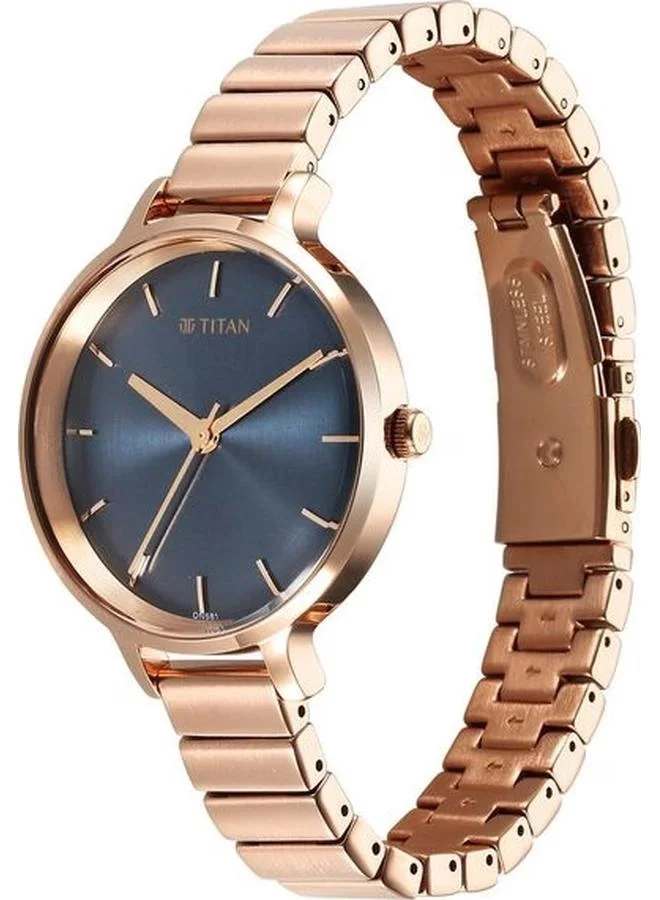 TITAN Women's Analog Display Watch With Rose Gold Metal Strap - 2709WM01