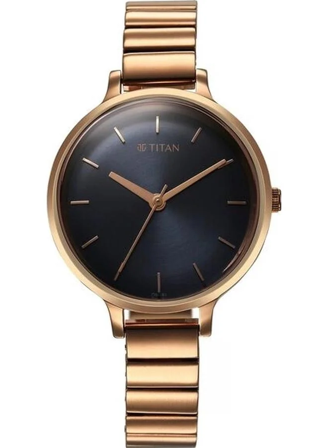 TITAN Women's Analog Display Watch With Rose Gold Metal Strap - 2709WM01