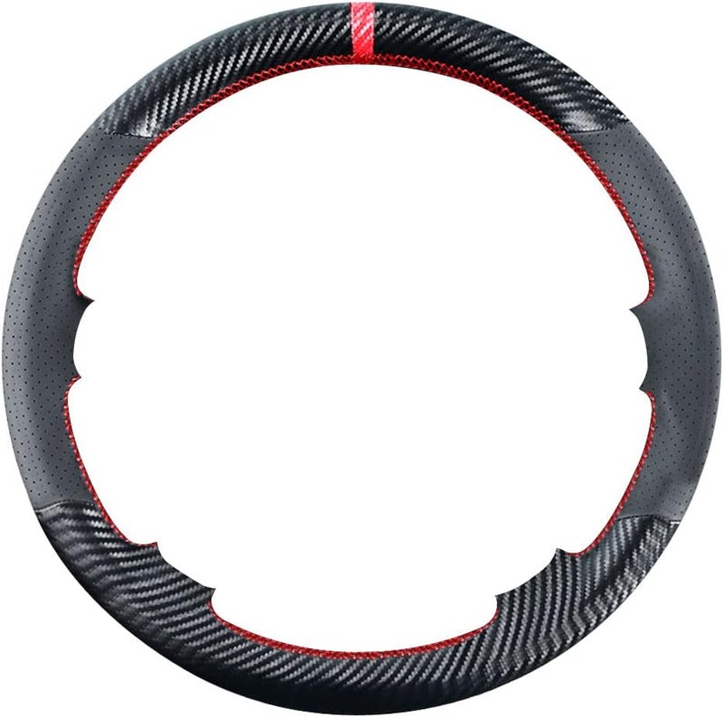 Kivnto DIY Stitching Carbon Fiber Steering Wheel Cover for Chevrolet Models - 15 Inches - Image 2