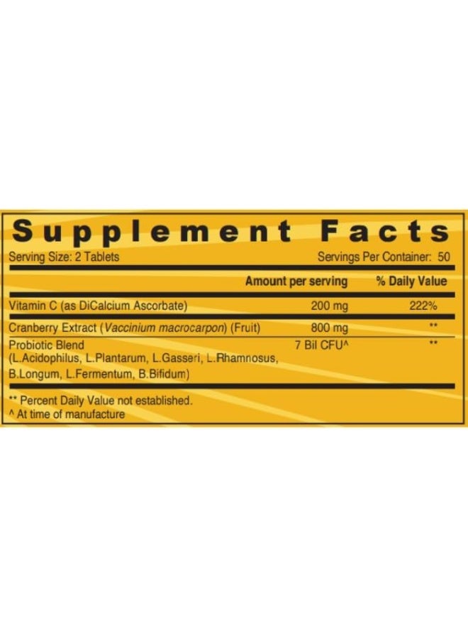 SUNSHINE NUTRITION التوت البري + البروبيوتيك وفيتامين سي لدعم المسالك البولية 100 قرص - Image 2