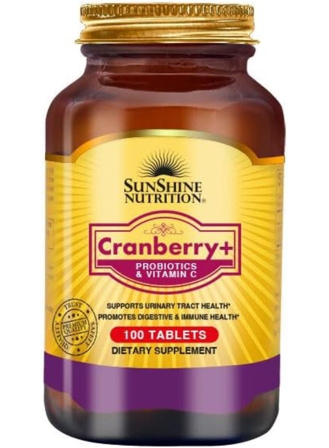 SUNSHINE NUTRITION التوت البري + البروبيوتيك وفيتامين سي لدعم المسالك البولية 100 قرص - Image 1