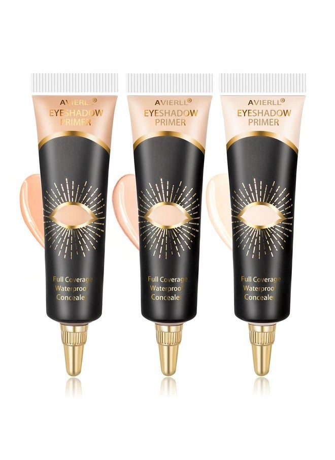 Avierll AVIERLL Eyeshadow Primer-3Pens Eye Primer,Makeup Primer Long Lasting Cream Eyeshadow Base,Primer Face Makeup,Full Coverage Waterproof Concealer 3 Colors -0.40 fl oz (IVORY+MEDIUM+WHEAT)  - Image 1