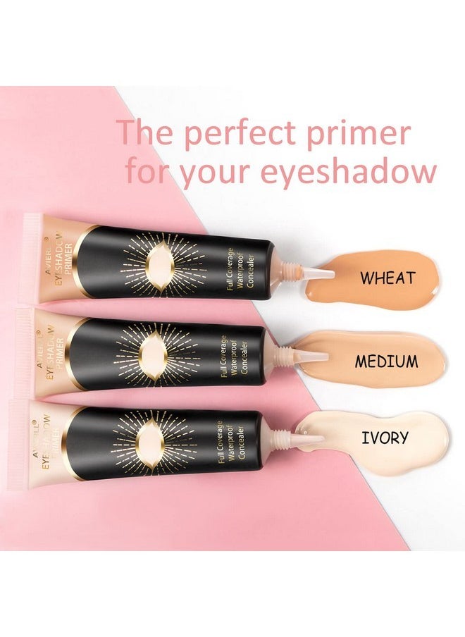 Avierll AVIERLL Eyeshadow Primer-3Pens Eye Primer,Makeup Primer Long Lasting Cream Eyeshadow Base,Primer Face Makeup,Full Coverage Waterproof Concealer 3 Colors -0.40 fl oz (IVORY+MEDIUM+WHEAT)  - Image 4