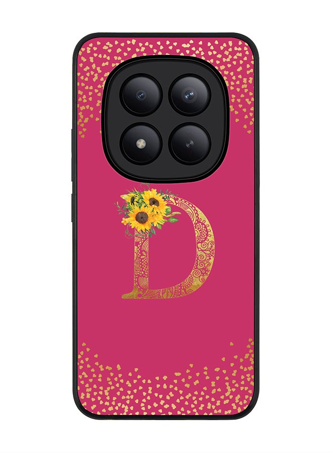 For Xiaomi Redmi Note 15 Pro+ / Poco M8 Pro Case,Slim fit Camera Protection, Shockproof Thin Phone cover  - Custom Floral Monogram - D ( Deep Pink )