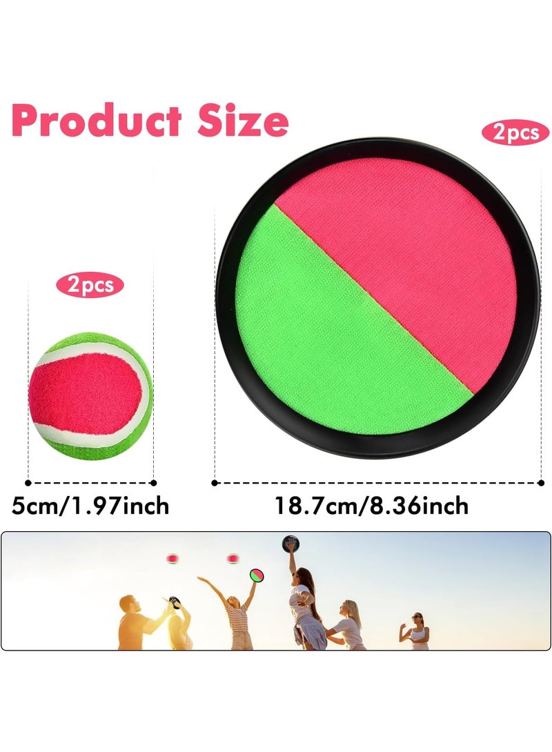QSHOP Ball Throw and Catch Set, Self-Adhesive Catch Disc and Throw Ball Perfect for Indoor or Outdoor Play, Interactive Sports and Beach, Plastic, Multicolor  - Image 4