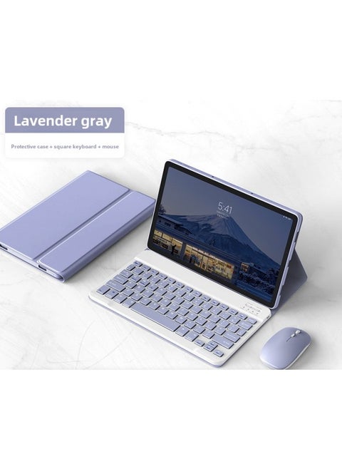 For Lenovo Tab M11 TB330FU Bluetooth Keyboard Case M10 3Gen 328FU Colorful Backlight-Color:Lavender Gray [protective Cover + Square Keyboard + Mouse]]-Product Type:Lenovo Tab P11 Pro 2nd 11.2 (tb-132fu/138fc)
