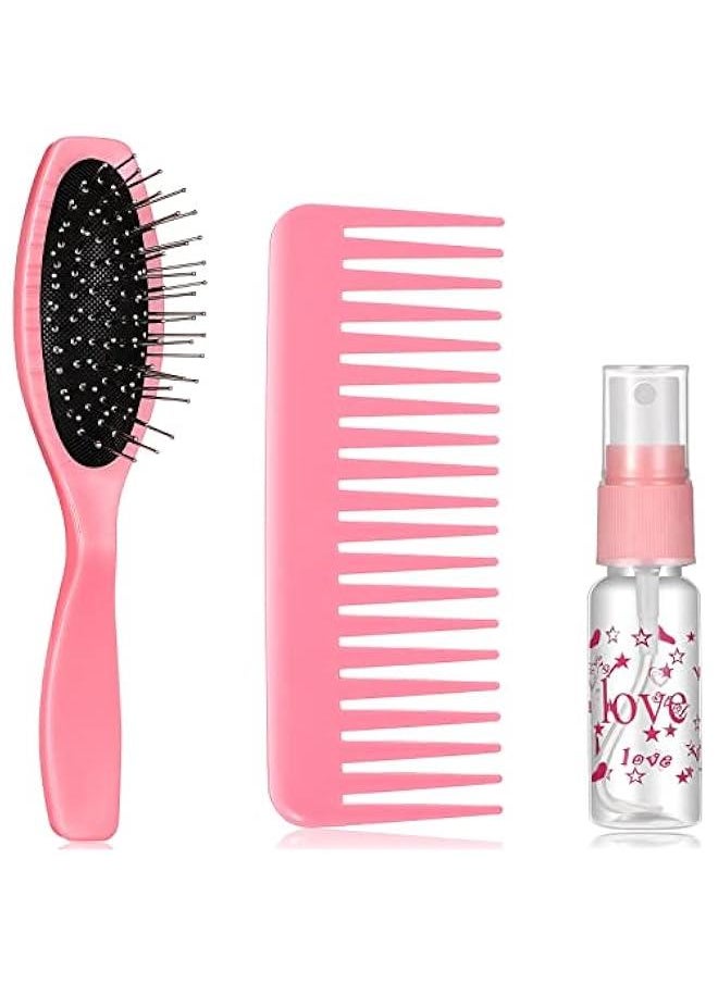 Generic - 3 Pieces Doll Wig Brush Set with Spray Bottle, Comb and Styling Accessories for 18 Inch Dolls(Light Pink) - Image 1