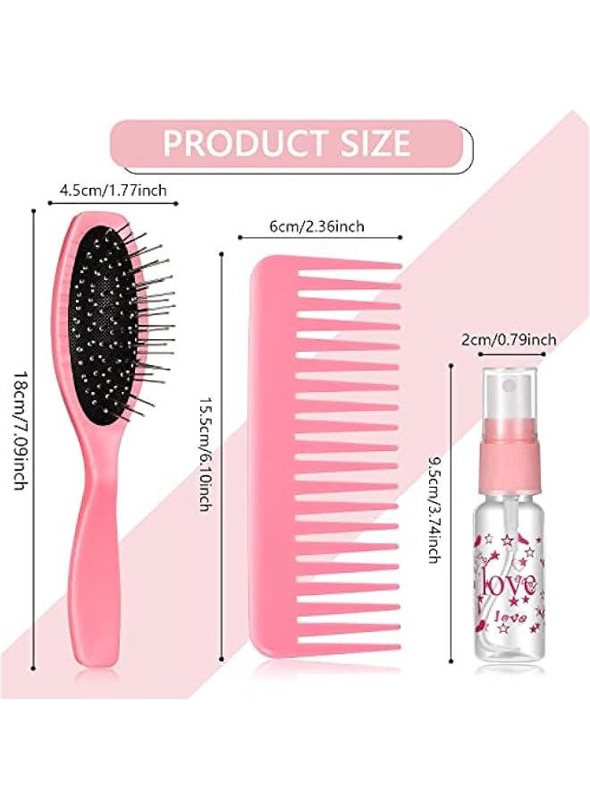 Generic - 3 Pieces Doll Wig Brush Set with Spray Bottle, Comb and Styling Accessories for 18 Inch Dolls(Light Pink) - Image 1