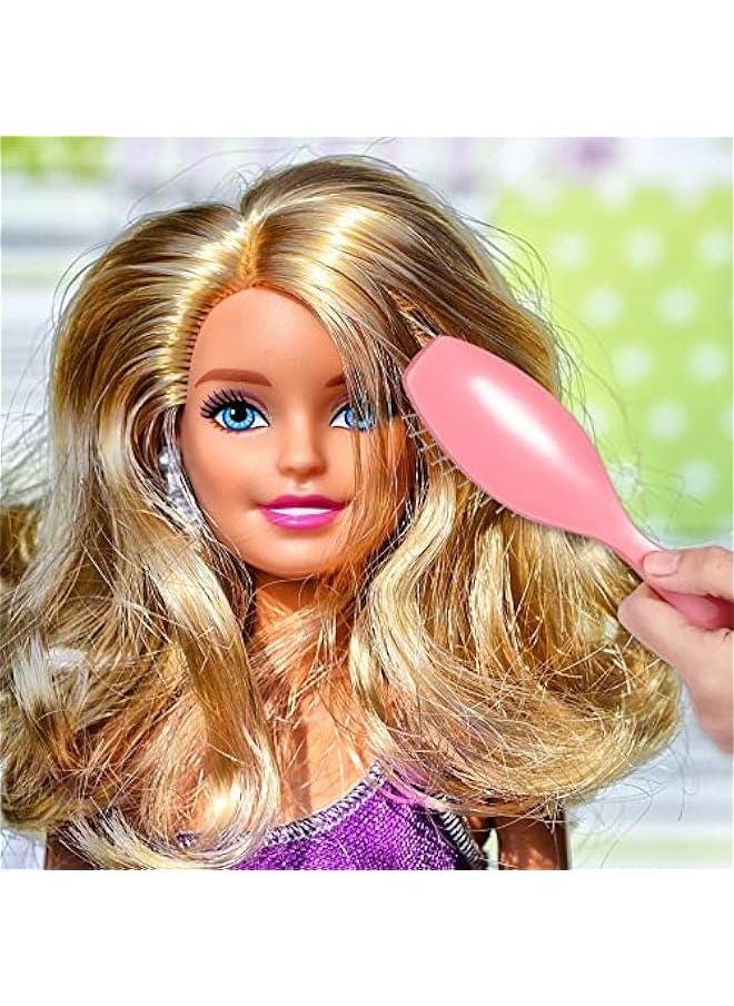 Generic - 3 Pieces Doll Wig Brush Set with Spray Bottle, Comb and Styling Accessories for 18 Inch Dolls(Light Pink) - Image 1