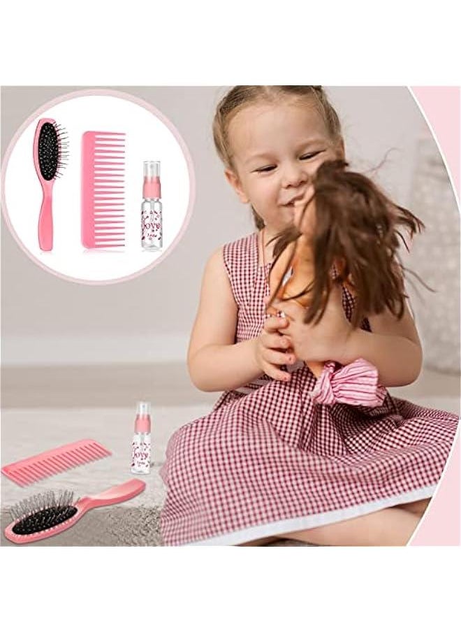 Generic - 3 Pieces Doll Wig Brush Set with Spray Bottle, Comb and Styling Accessories for 18 Inch Dolls(Light Pink) - Image 1