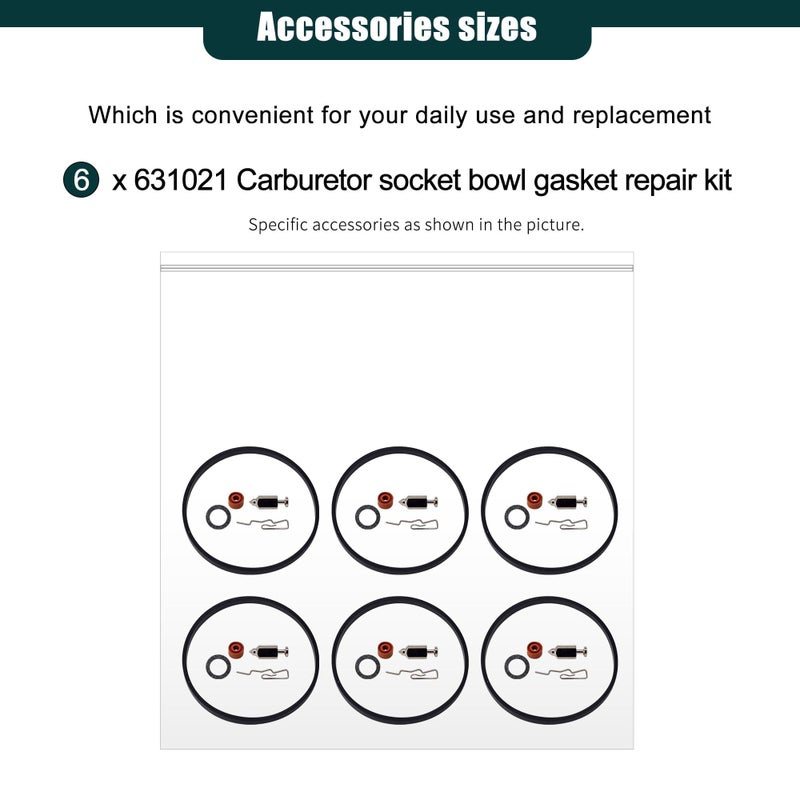 OXCANO 6PCS 631021 Carburetor Needle Seat Bowl Gasket Rebuild Repair Kit Compatible with Tecumseh V40 V50 V60 VM80 H30, Hyundai Sonata 2011-2014, Hyundai Tucson 2011-2014, Kia Optima 2011-2014 - Image 4