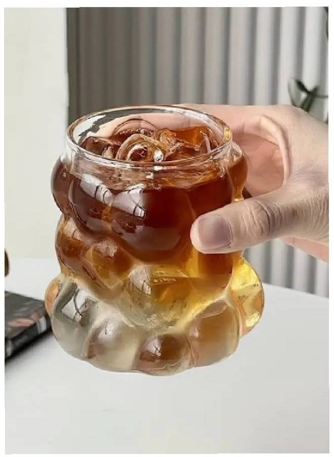 Generic - Bubbles mug, 350 ml, clear glass for drinking juices, Nescafe, and ice coffee, 4 pieces - Image 1