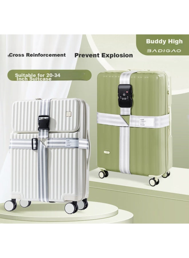 Buddy High Badi Luggage Strap, Customs Lock, Cross Packing Strap, Checked Baggage Reinforcement, Graduation Season Travel Suitcase, Anti-explosion Tightening Strap - Image 1